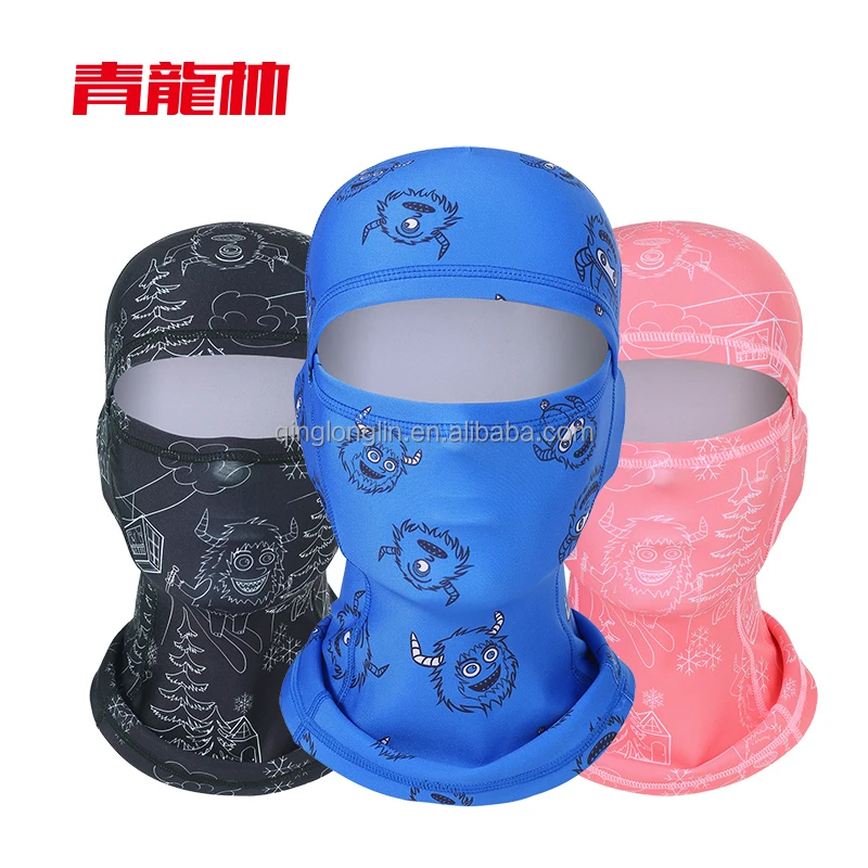 Qinglonglin Custom Kids Ski Mask Snowboard Balaclava Sublimation Print Head Protection for Kids