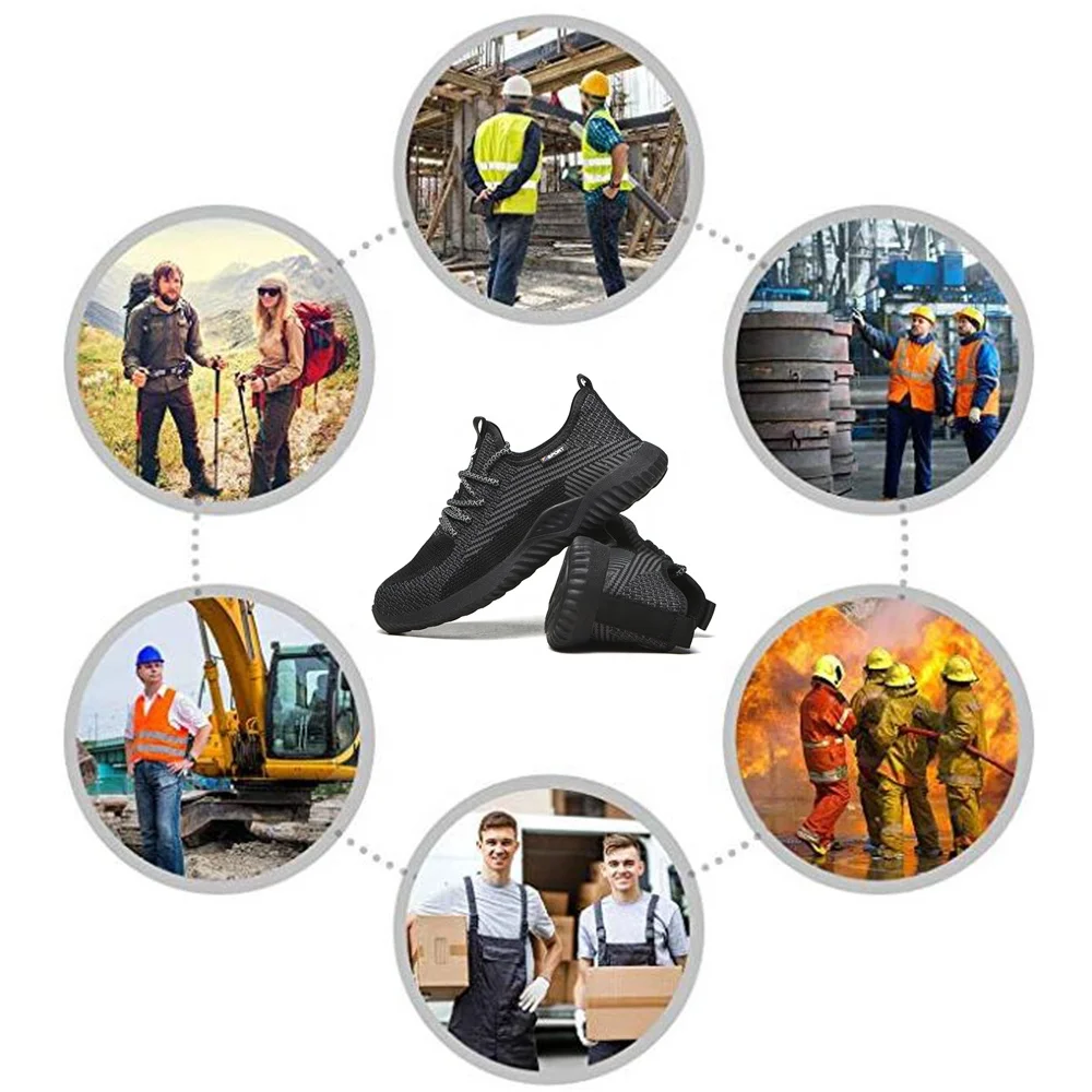 Steel Toe-Cap safety shoes Men Puncture Proof Work Construction Breathable Light weight Safty Shoes