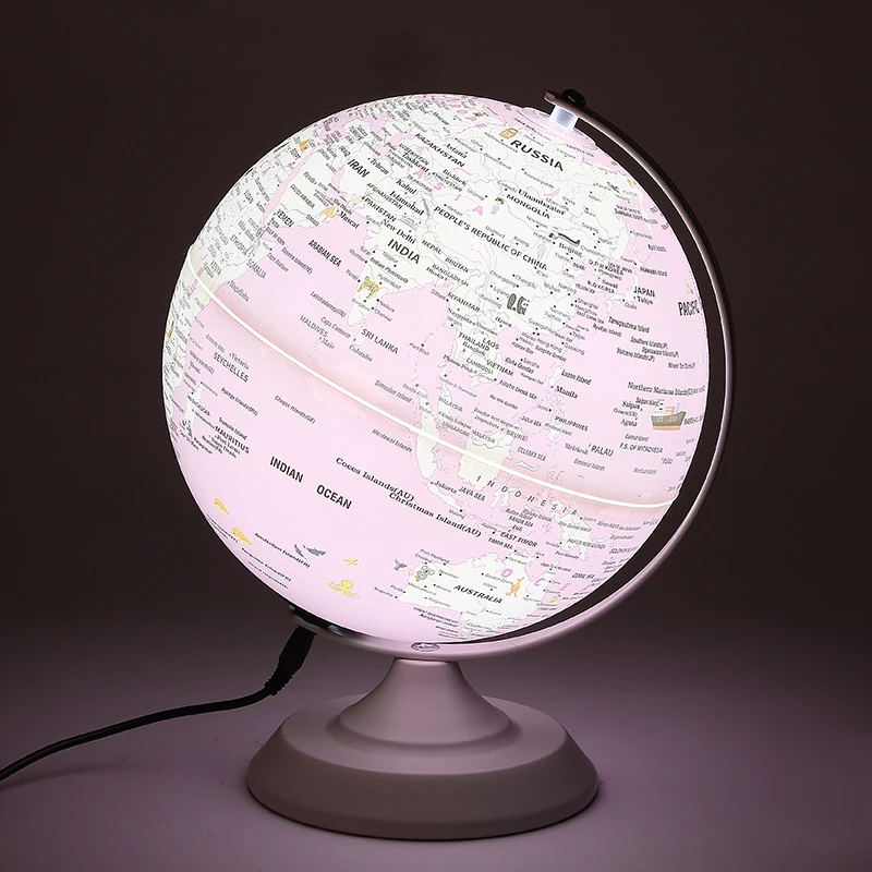 Wholesale Customize Pink blue  Earth Globe Table Lamp Modern Lighted Desk Globe Home Decoration toys