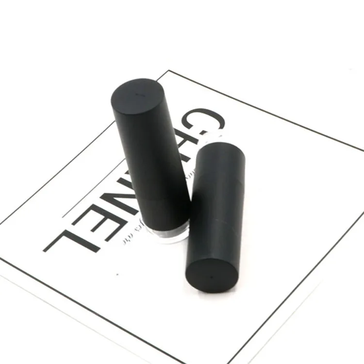 Black cylindrical small diameter advanced luxury hard non-transparent plastic pipe / container cosmetic plastic tube