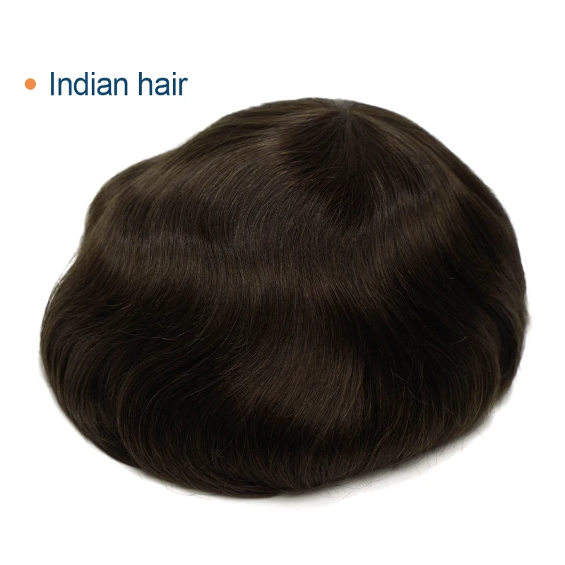 INS New Times Hair Injected Thin Skin Natural Men Black Human Toupee
