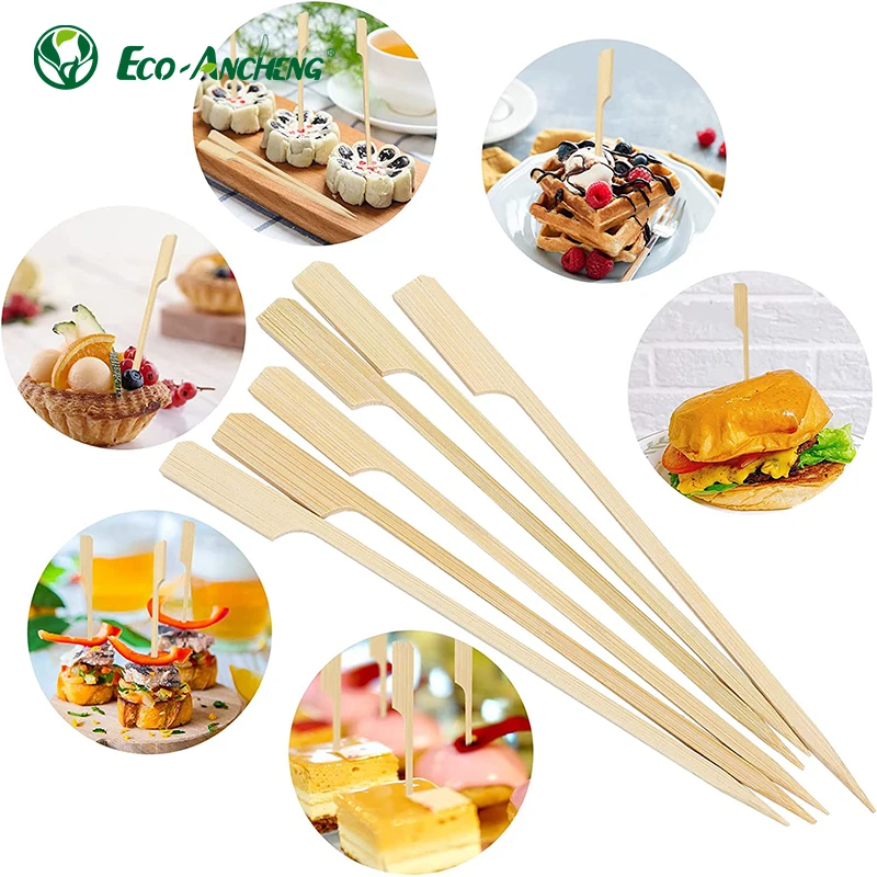 Customized Logo Disposable 9/12/15 Cm Bbq Paddle Bamboo Teppo Skewer for Free Sample