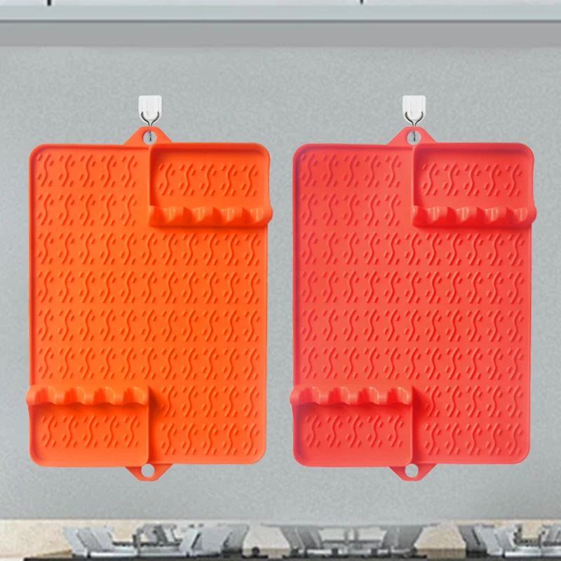 Multi Function Silicone Griddle Tools Mat BPA free Silicone Spatula Utensils Mat Non-Stick Blackstone BBQ Griddle Grill Mat