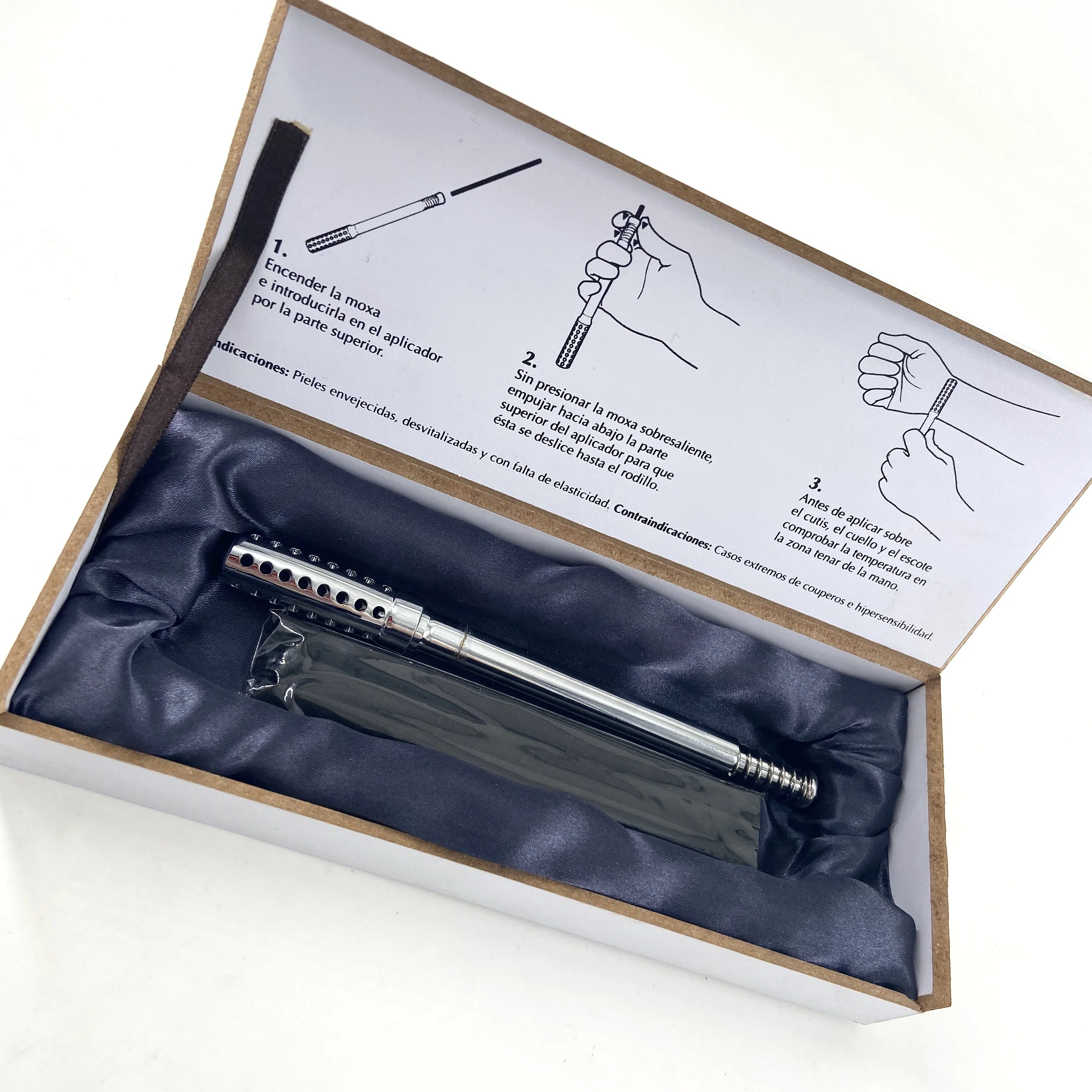 OEM Moxibustion Rods Face Eye Ears Abdomen Massage Healing Therapy Moxa Stick Healing Massage Roller Energy Device