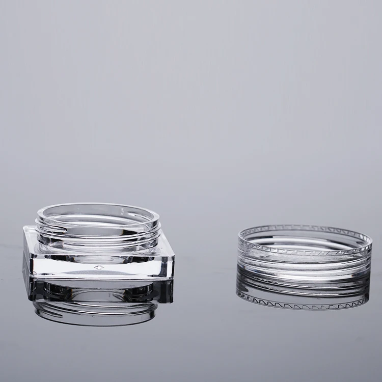 2g clear single eyeshadow empty container mini square color gel solid nail glue jar