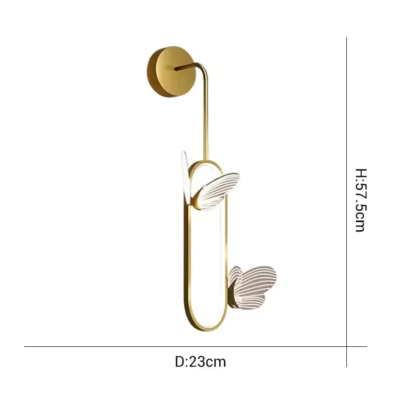 Bedside Modern Living Room Decoration Butterfly LED Pendant Wall Lights Nordic Indoor Lighting Ceiling Lamp