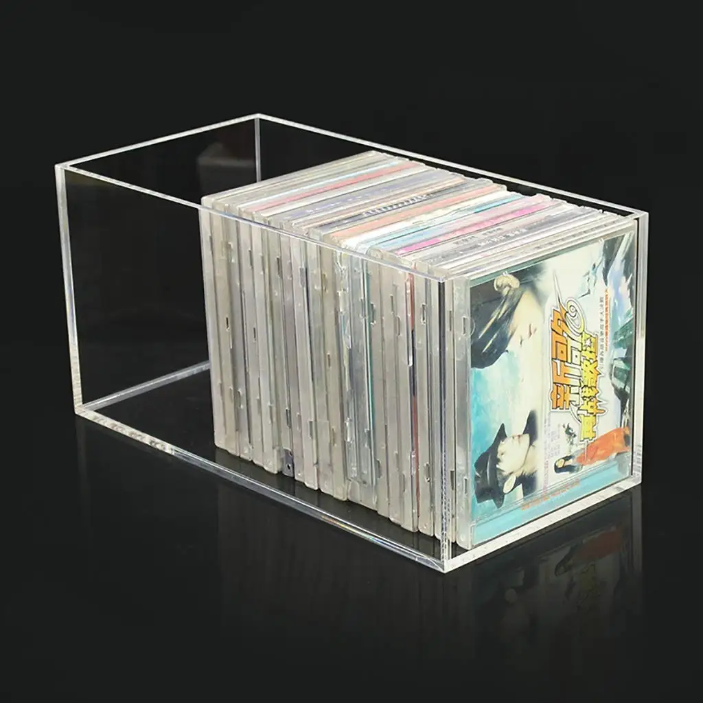YAGELI transparent perspex compact disc cd dvd storage box clear acrylic storage boxes