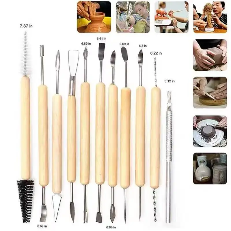 Pottery Clay Sculpting Modeling Tool Set Double-Sided Ceramics&pottery Polymer Clay Carving Tools Kit for Modeling Cutters