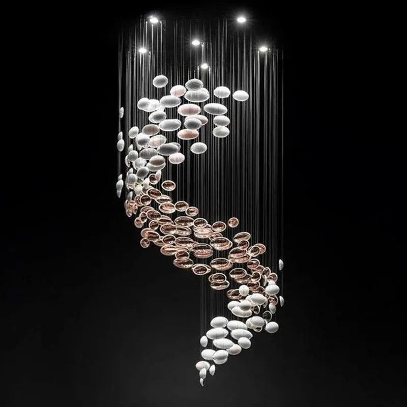 Non-standard custom factory hotel lobby lighting sales department sand table glass egg chandelier