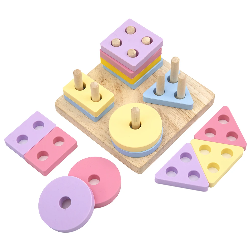 Amazon Горячая распродажа! 17 шт. укладка игрушка пищевой силикон в виде геометрических фигур строительные блоки для детей деревянные игрушки для девочек, комплект детской одежды