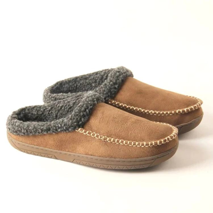 Мужские теплые мокасины из микрофибры с эффектом памяти; Замшевые домашние тапочки с ворсом