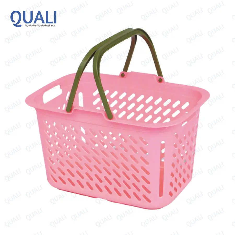 Quali Cosmetics Store Plastic Shopping Basket 15L Single Handle Plastic Basket