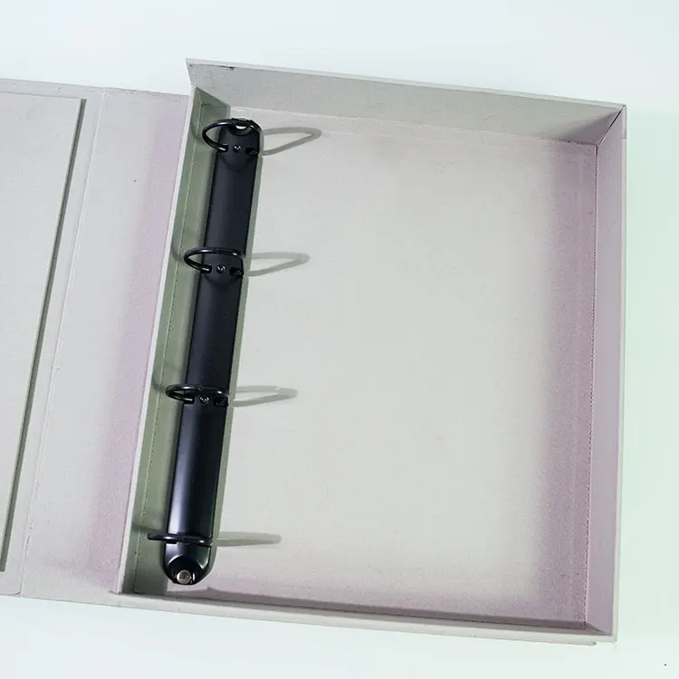 Factory Photo Book Custom Binder Fabric Clamshell Binder Boxes Directly Paper Turned Edge 3 Ring Binder