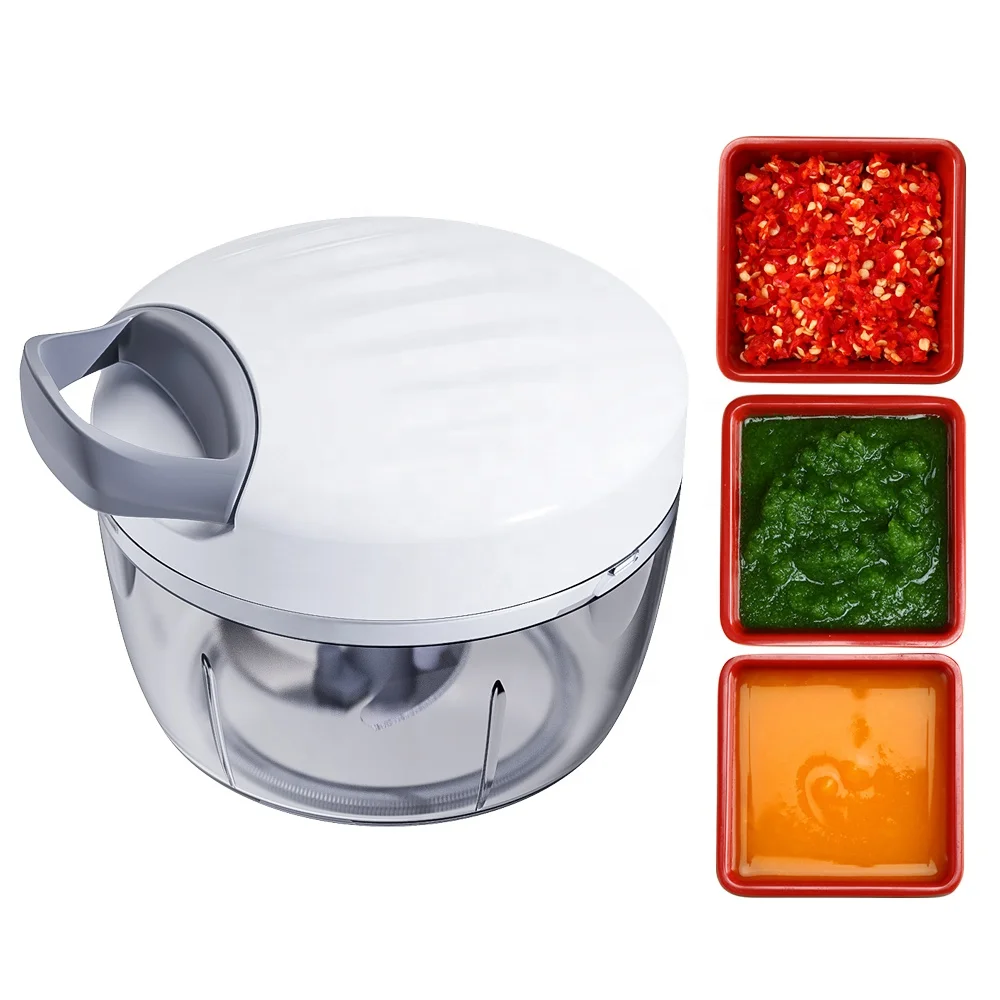 550ML kitchen manual speedy food and veggie chopper garlic chill grinder with 3 blades