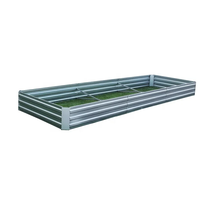 Eco-friendly Large Rectangle 12x4x1ft Galvanized Steel garden raised planter box Raised Garden Beds for Vegetables herbs flowers