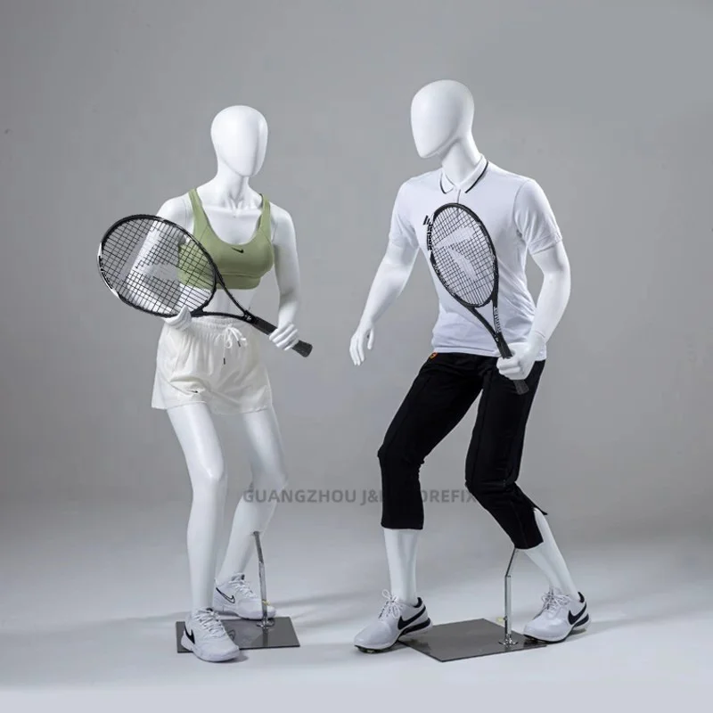 Store display  malefemale sport mannequins movement posture egghead mannequin white fiberglass sports mannequin