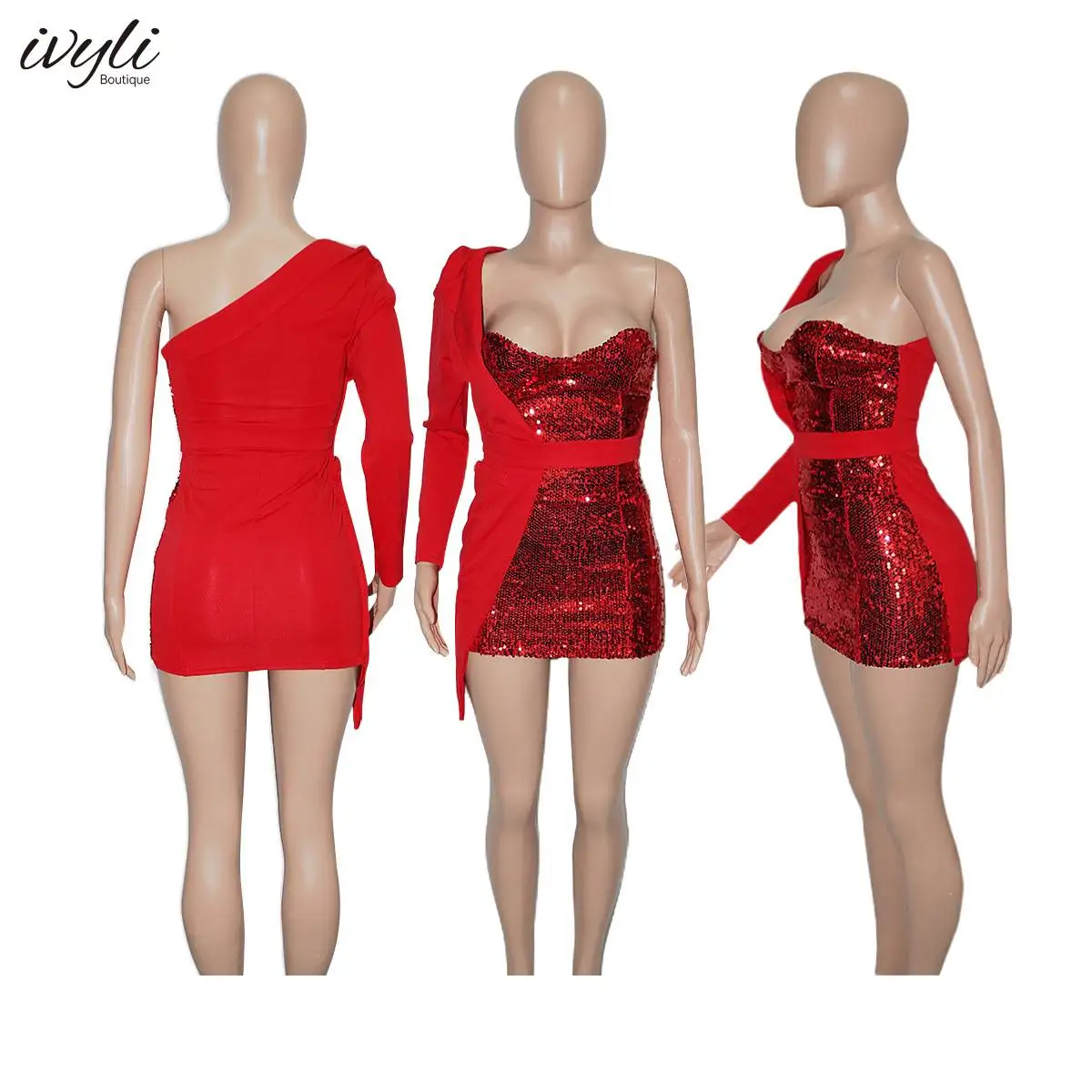 2022 Hot sell patchwork wedding dress bridal gowns one shoulder sexy bodycon fashion women sequined dresses evening dresses