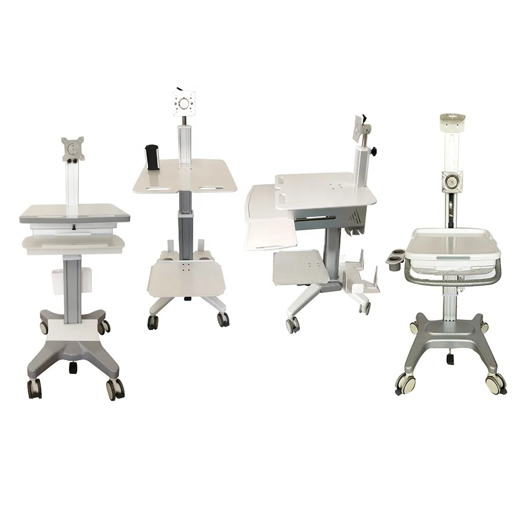 
Clinic medical furniture mobile medical pc cart computer cart with wheels 