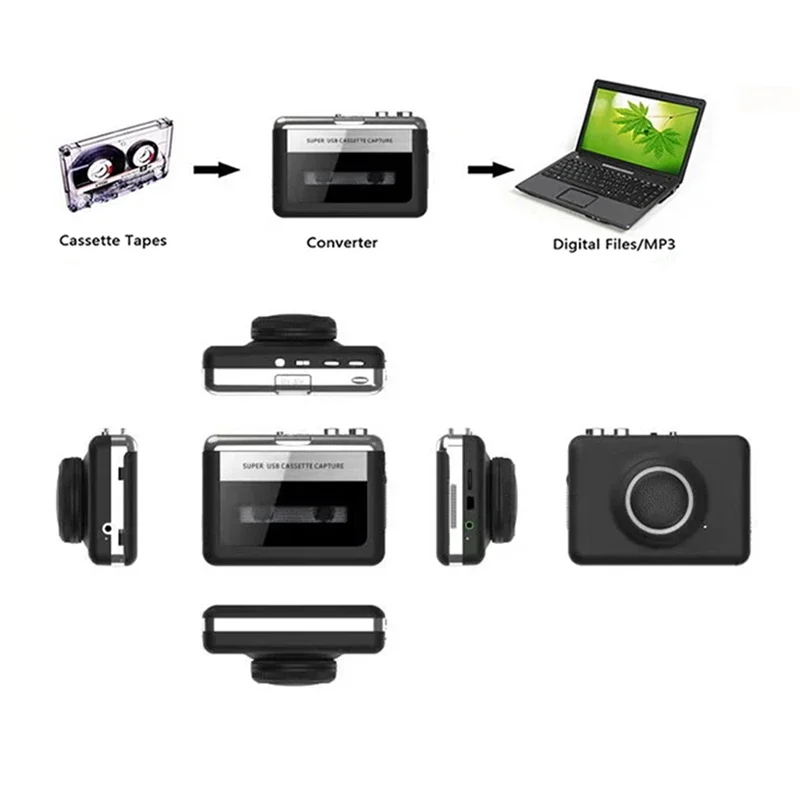 Cassette Player Walkman Cassette Player Portable Speaker Multiple Power Supply Methods Digitizes Cassette Music to MP3 Function