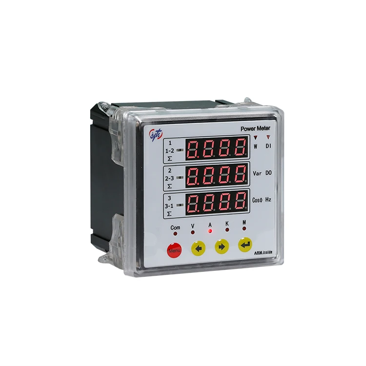Three phase harmonic ampere volt power watt hour meter LED panel energy monitoring kwh htew-9S5 three phase meter