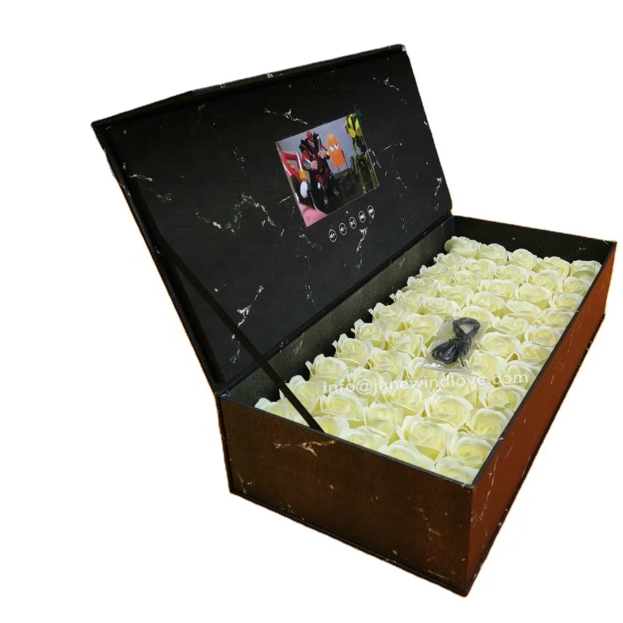 Best seller luxury flower box with HD video screen decorative magnetic gift boxes roses packaging Highest Quality Lowest Price