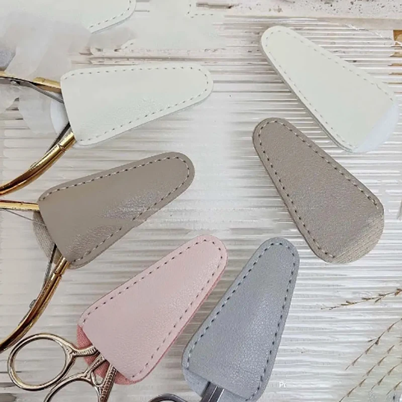 Portable Scissors Protective Cover Nipper Cover Cases PU Leather Scissors Protective Case Colorful Sewing Scissor Sheath