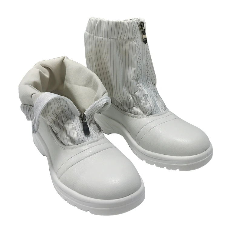 Sample Available Dust Free White Color Steel Toe ESD Antistatic Work Boots for  Electronic Workshops
