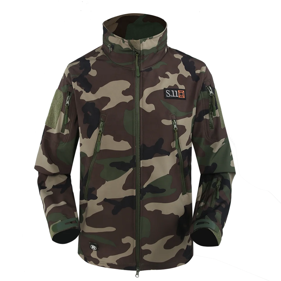 HNXX winter windproof softshell hunting clothes camouflage jacket men