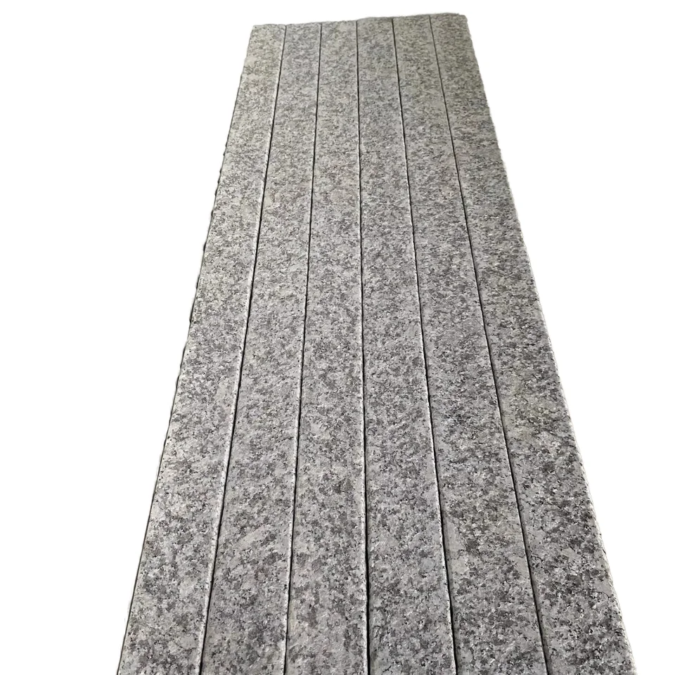 HZX Modern Polished Granite Slab Tiles G603 Grey Flamed Honed Natural Stone Outdoor Kitchen Floors Parks Exterior Decorations
