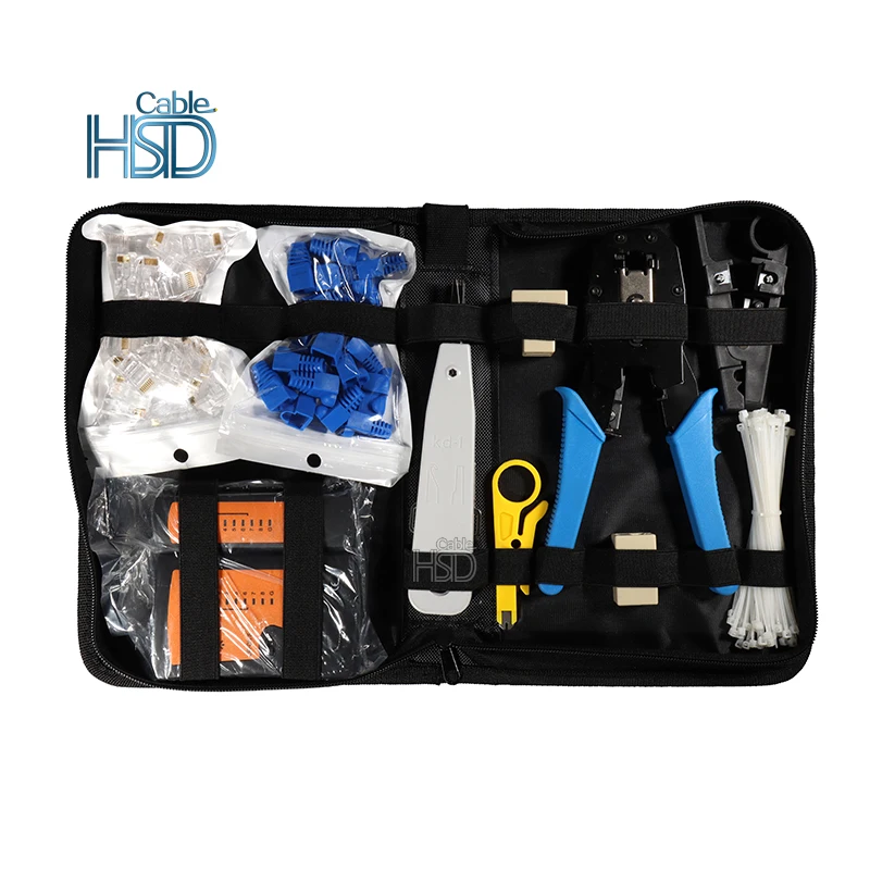 Factory Price Ethernet Lan Rj45 Network Installation Crimping Tool Repair Kit For Network Cables Maintenance Tool Kit 10 In 1