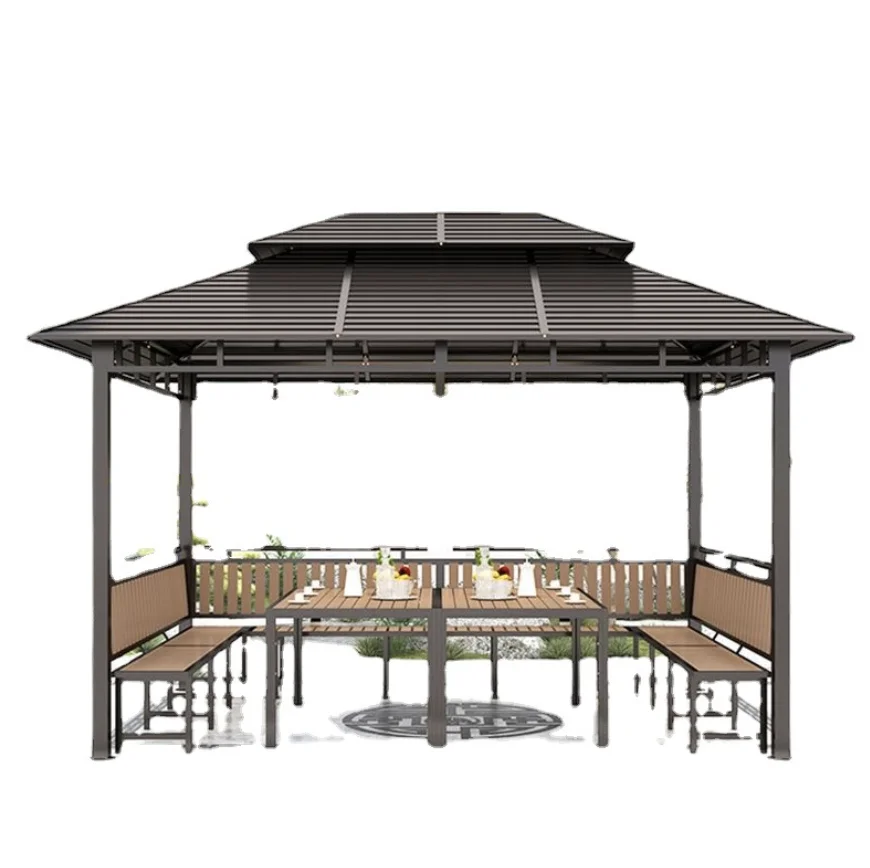 luxury Sunshine  and Rain Shelter  Panel Louver Shelter aluminum gazebos for sale 2.6x2.6m garden gazebos