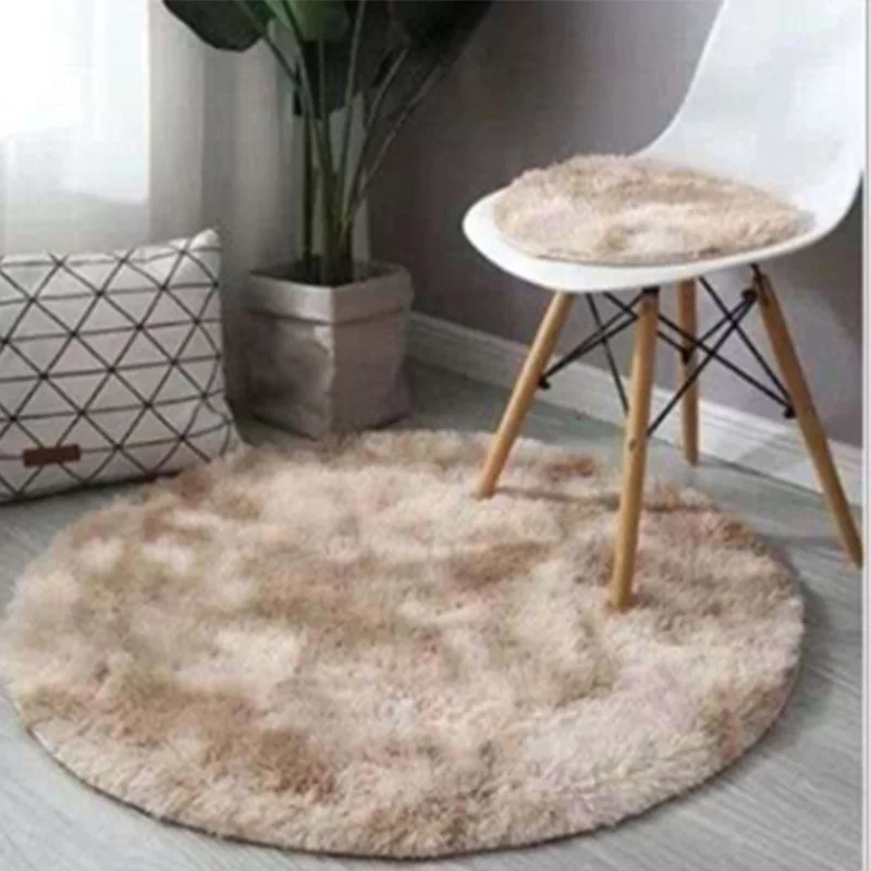 Shaggy Circle Office Carpets Round Living Room Carpet Floor Mat Plush Rug Wool Bedside Carpet