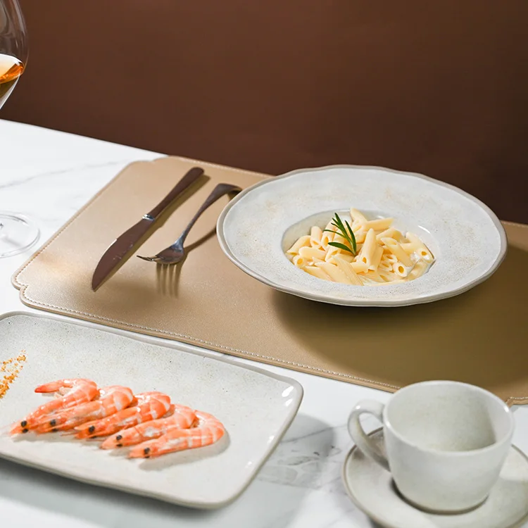 PITO HoReCa porcelain serving dishes dinnerware 10.25 inch Hand oblong dish plates ceramic for restaurant catering