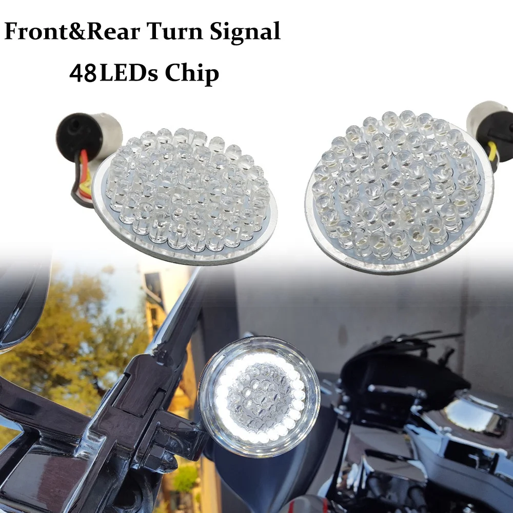 1156 1157 LED Turn Signal Indicator Light Bullet Lamp 2 inch Inserts Light for Harley Sportster Touring Electra Glide CVO Moto