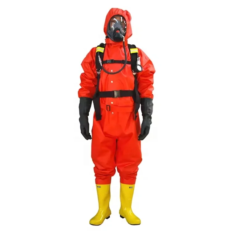PVC Gas Tight Chemical Protective Suits For Emergence Rescue Nuclear Biological Chemical Suits
