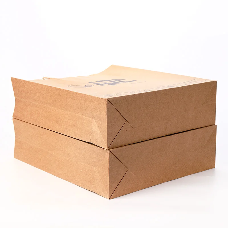custom Recyclable Kraft Paper Bag With Your Own Logo, Custom Shopping Paper Bag For Food With Handle