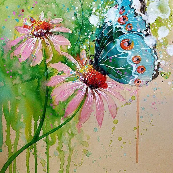 Beautiful Flowers and butterfly Picture Acrylic Paint Canvas Painting by Number canvas oil painting Sets