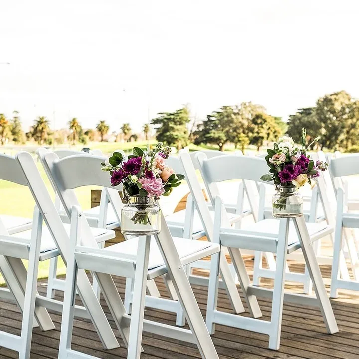 Wimbledon white outdoor folding chair for event