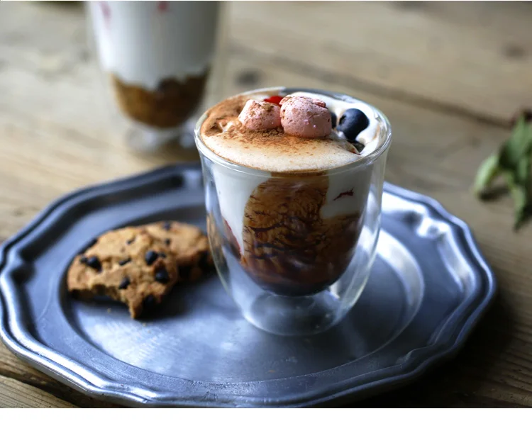 High Quality Double Wall Glass Coffee Cup 200ml 300ml Clear Glass Cups