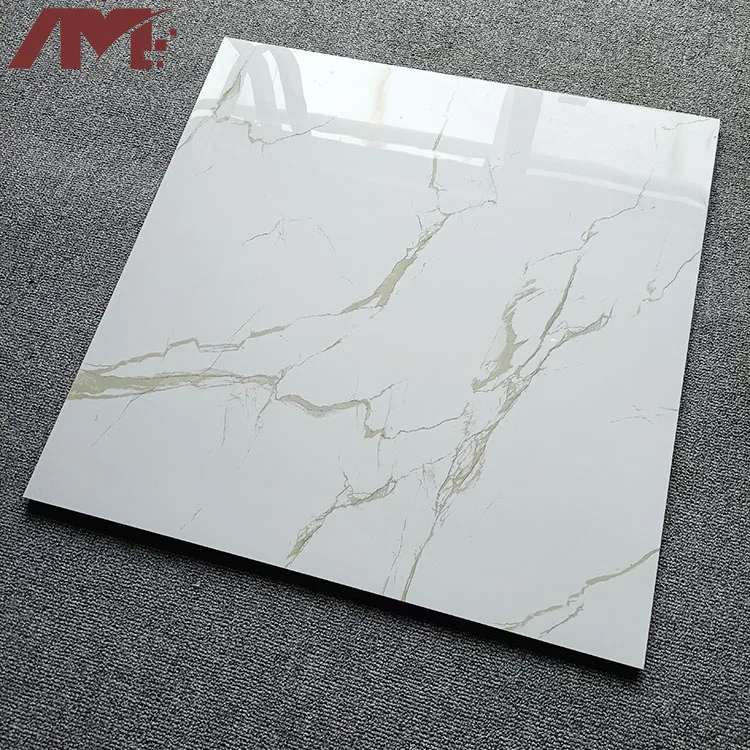 Foshan 600x600 Глянцевая Мраморная белая фарфоровая плитка