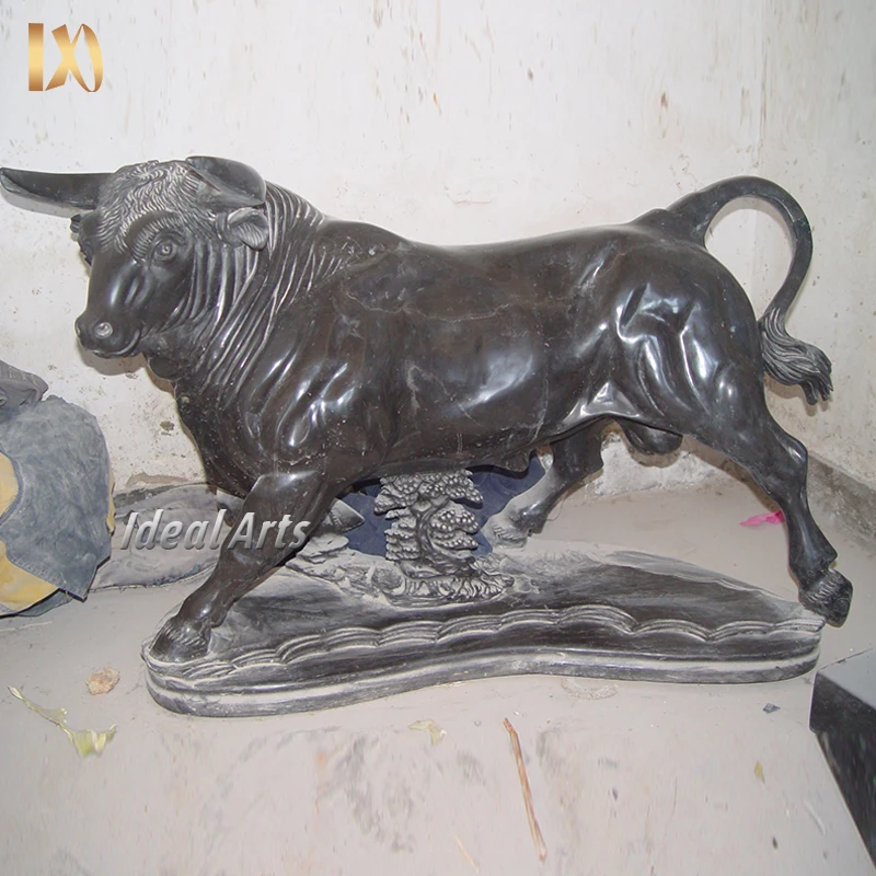 Custom Outdoor Garden Hand Carved Marble Cattle Animals Sculpture