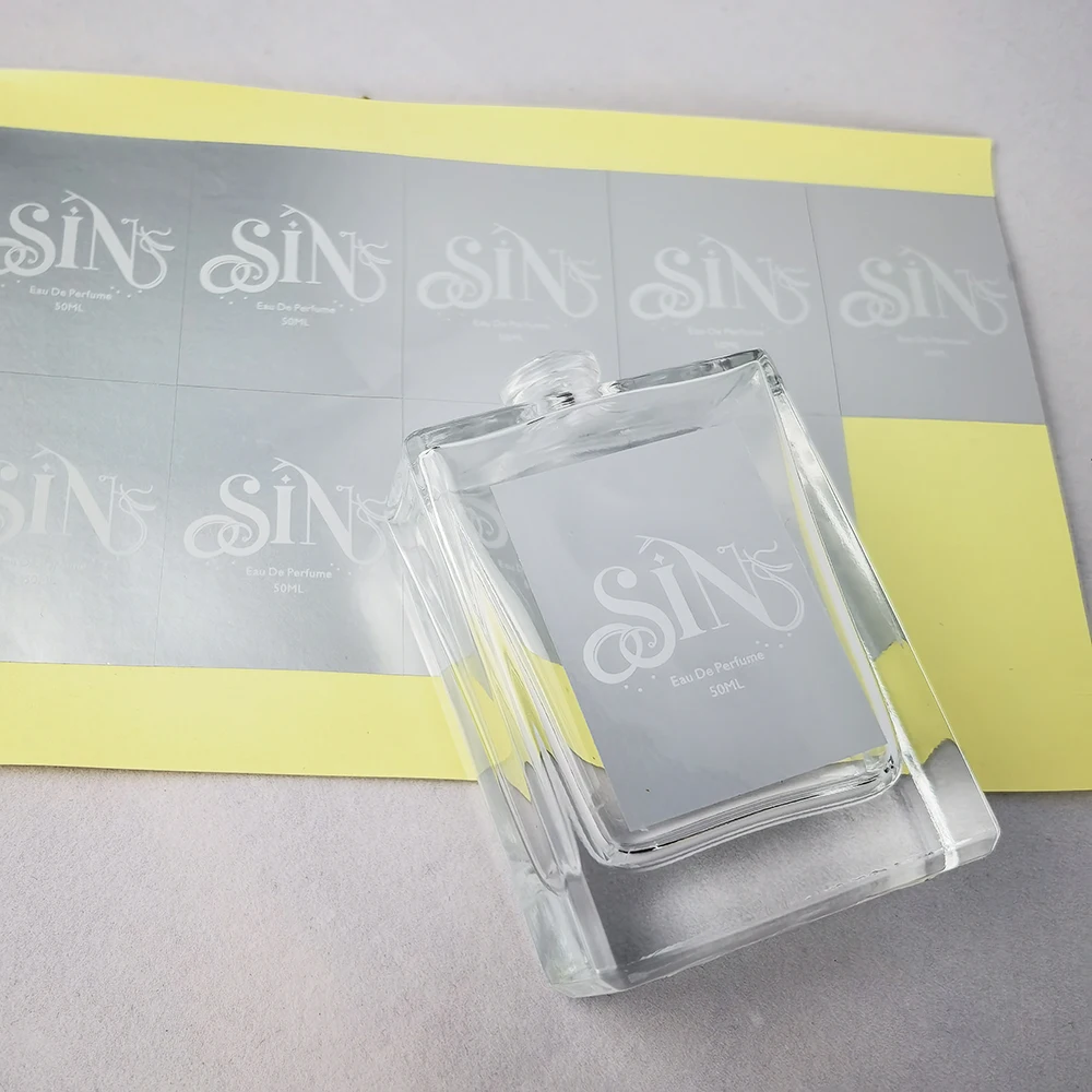 Custom Luxury Printing Glossy Sticker on Perfume Bottle Gold Foil LOGO Cosmetic Bottle Label