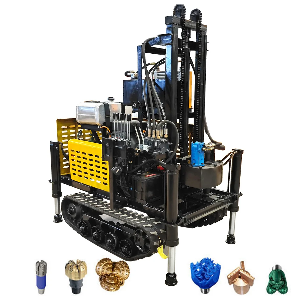 150m 180m 200m hydraulic borehole crawler mounted portable water well drilling rig for sale