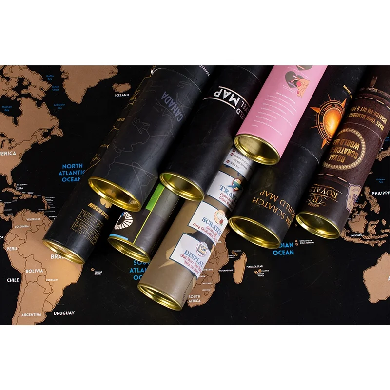 
Customized Personalized Size 82.5x59.4cm Scratch Off World Travel Map With Tube 