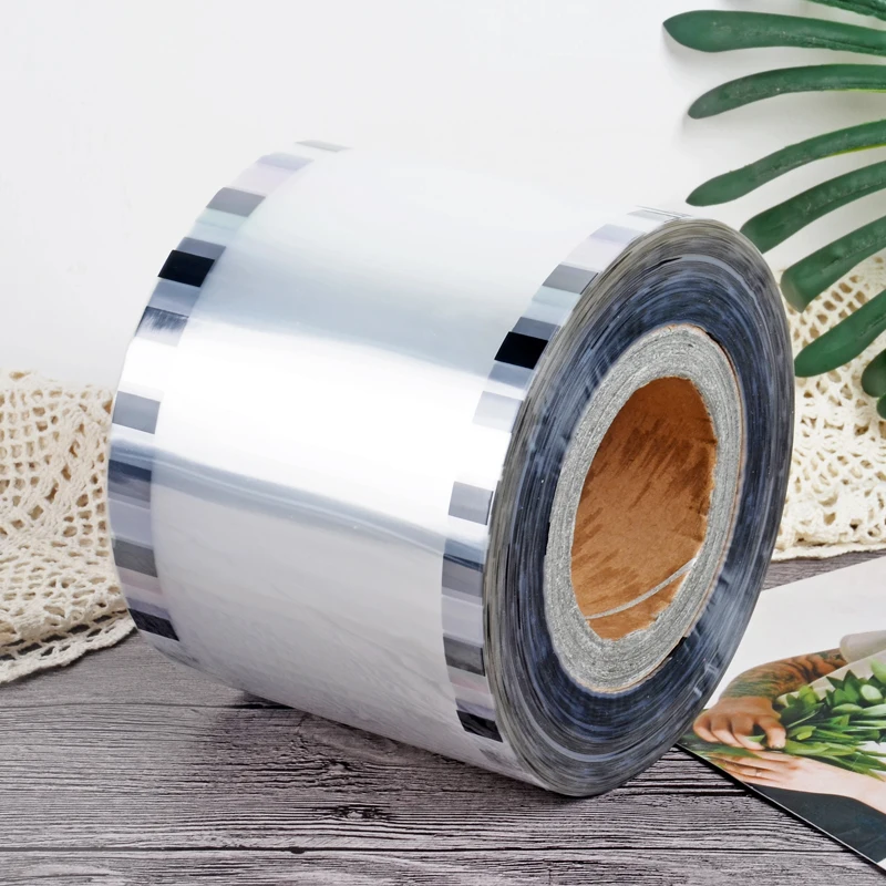 13cm Disposable transparent plastic sealing film custom logo milk tea cup sealing film