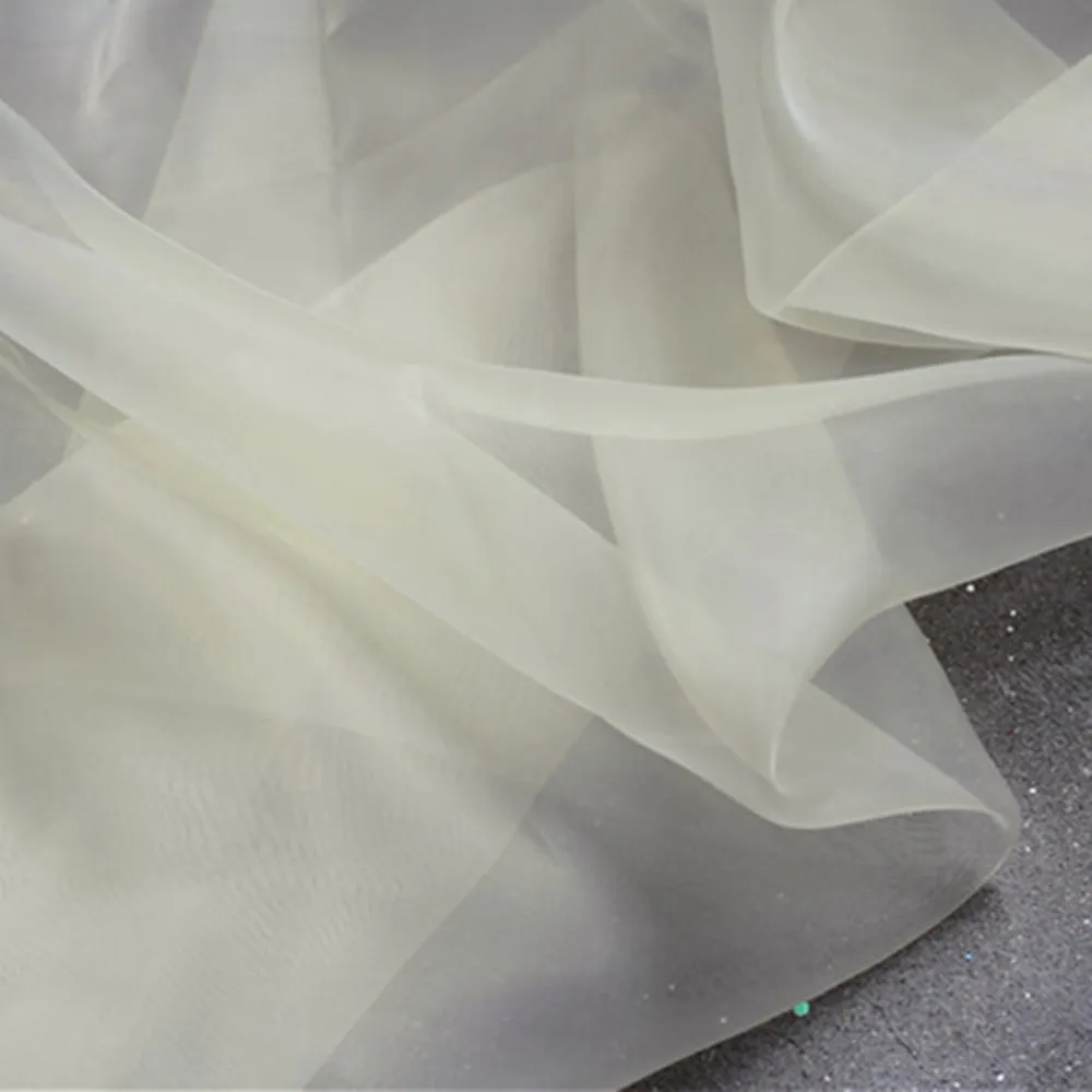 Best price fancy design cream-colored girl dress organza tulle fabric