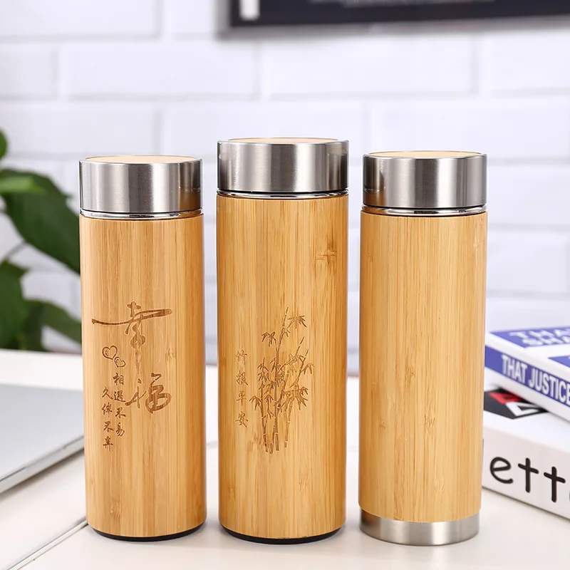 N0543 sublimation stainless wholesale vacuum insulated water bottle travel coffee cups mug bamboo tumble thermos