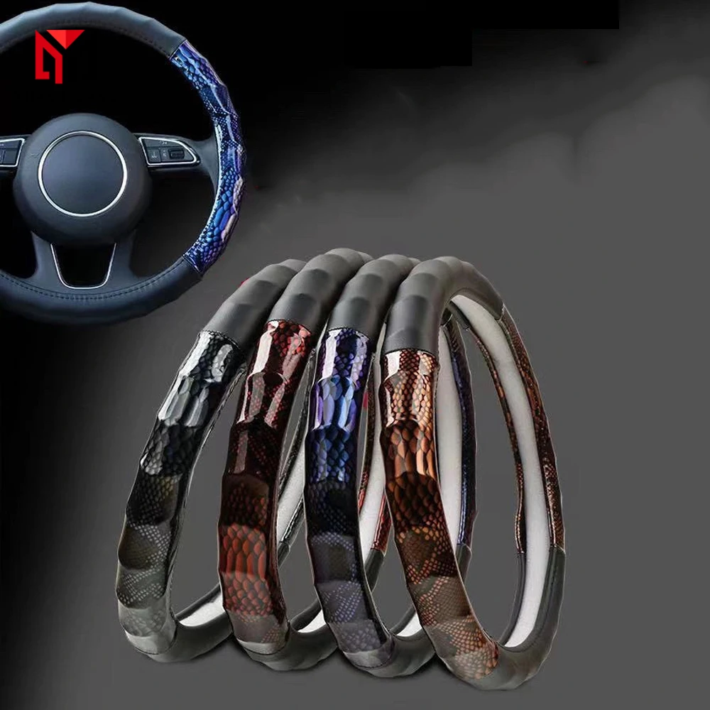 Car Steering Wheel Cover Carbon Four Seasons Fiber Leather Non-slip Cycling Steering Wheel Cover