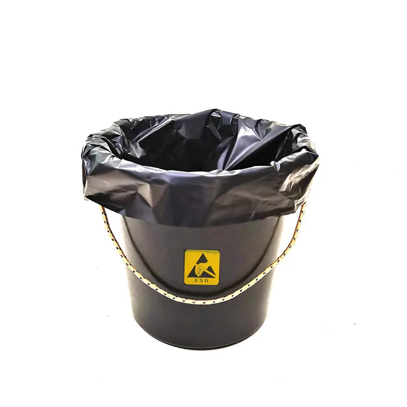 WHOLESALE FACTORY PRICE Antistatic Black Plastic PP Round Dustbin FOR industrial factories office school use