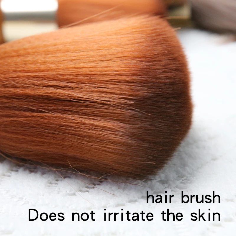 Neck Duster Brush Facial Cleaning cosmetic Hairbrush salon Soft Bristles Long Wooden Handle Hair clean Tools